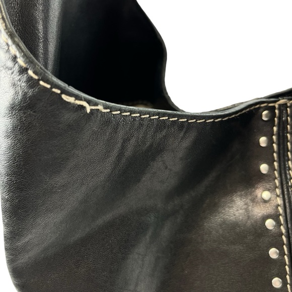 MICHAEL Michael Kors Large Astor Hobo Soft Leather in Black Silver Studs Rivets - Picture 6 of 11
